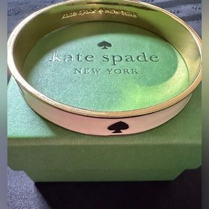 ♠️ Kate Spade Enamel Bangle Cream And Gold With KS Logo